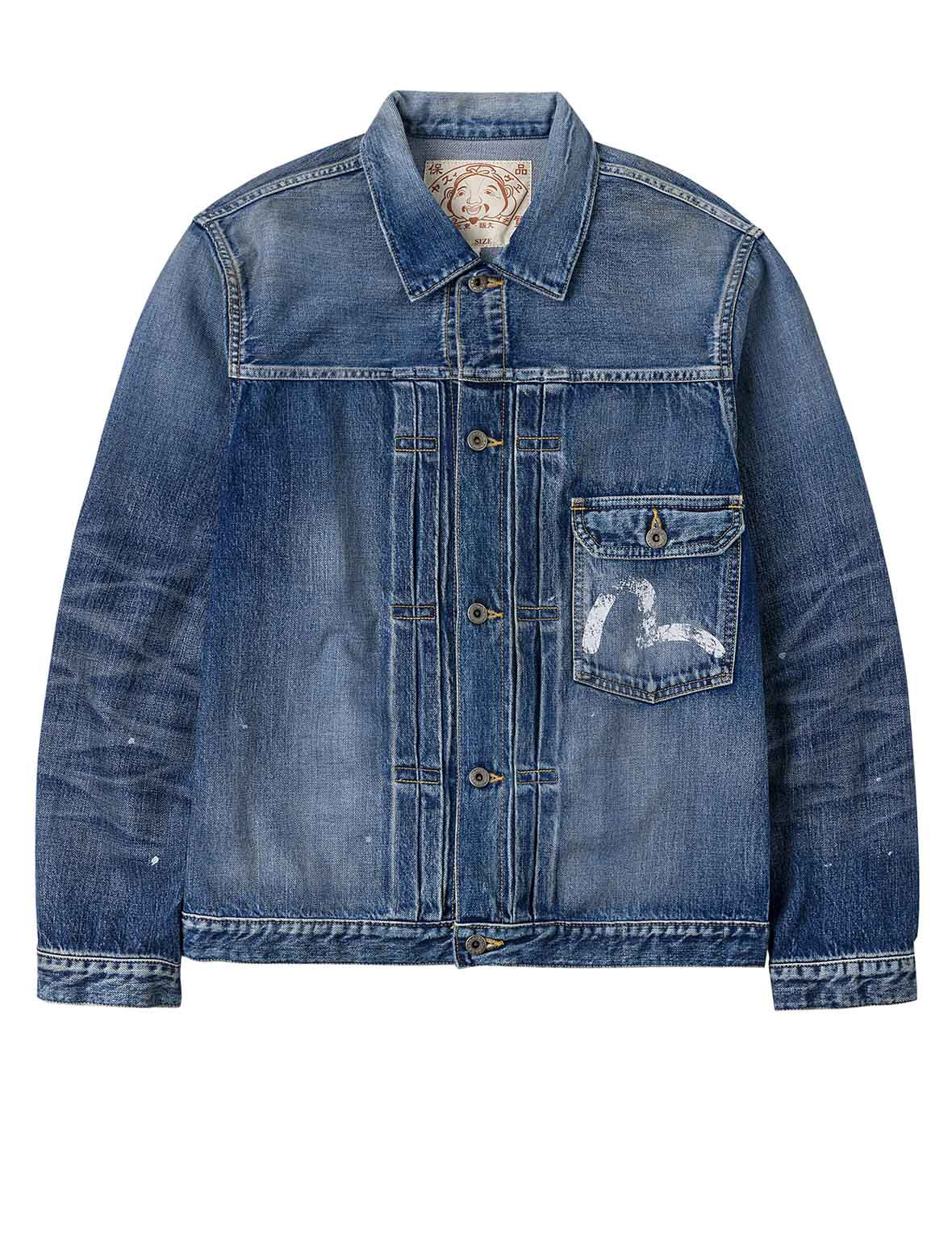 Seagull Print Regular Fit Denim Trucker Jacket - 16