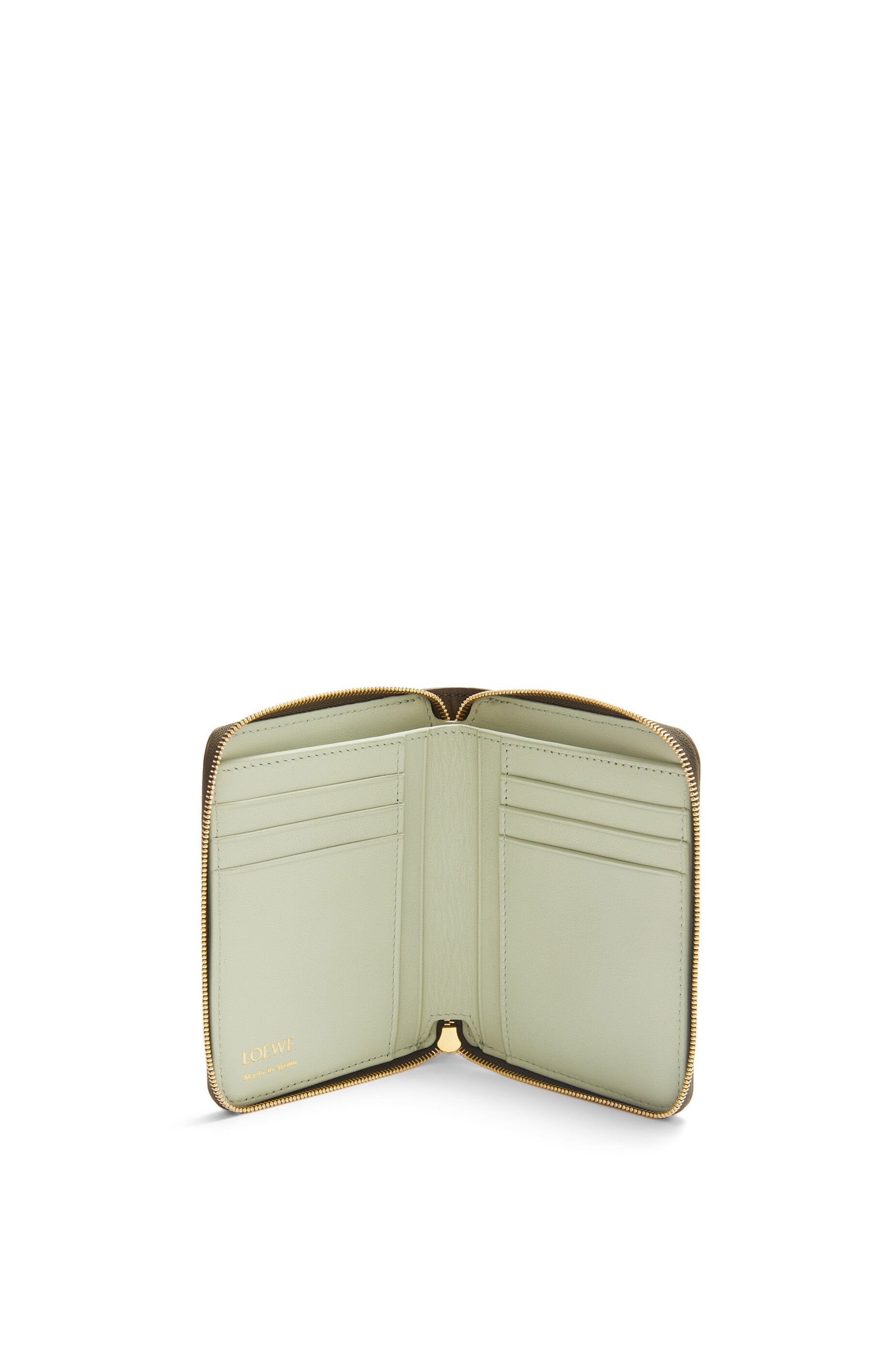 Knot compact zip wallet in shiny nappa calfskin - 2