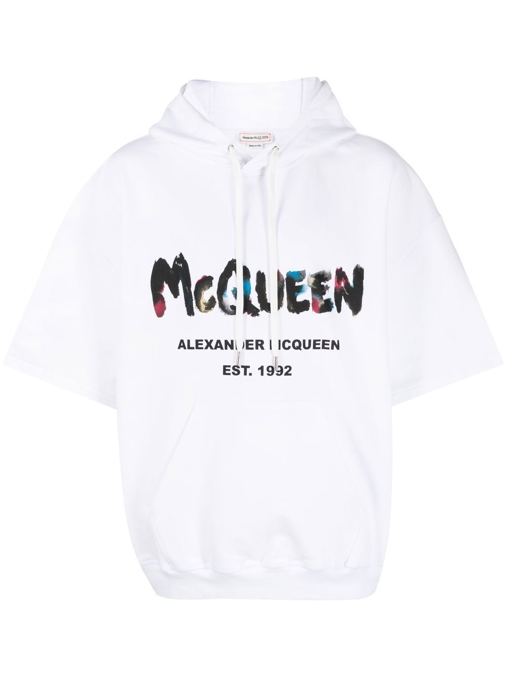 Alexander McQueen logo-print short-sleeved hoodie | REVERSIBLE