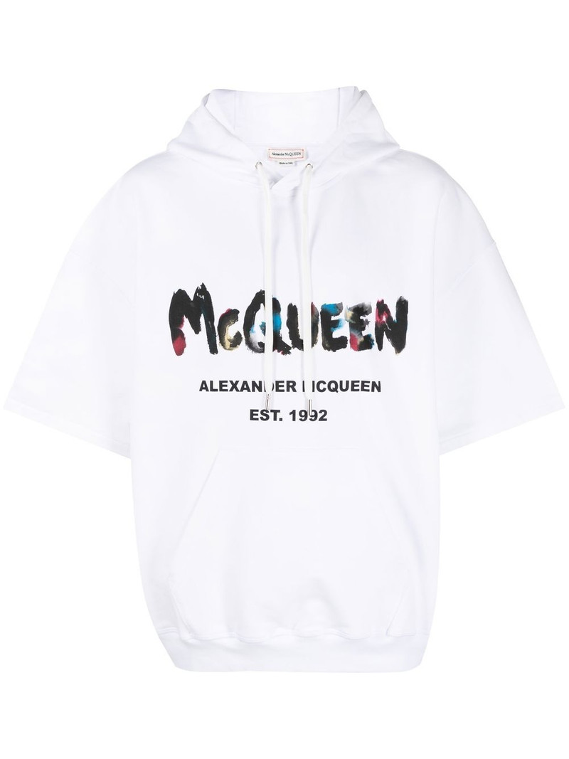 logo-print short-sleeved hoodie 1