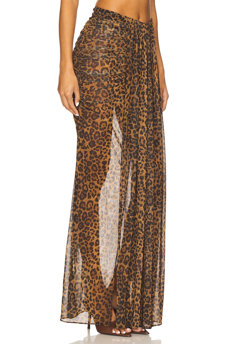 LAPOINTE Printed Mesh Draped Skirt outlook
