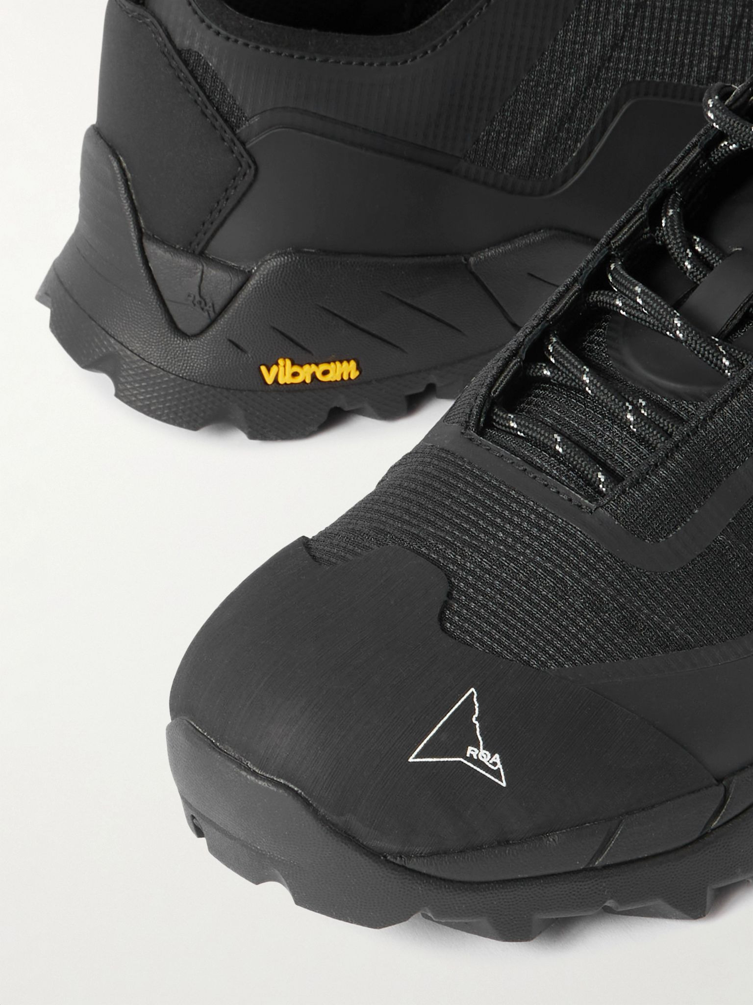 Katharina Light Rubber and Leather-Trimmed Ripstop Sneakers Black - 5