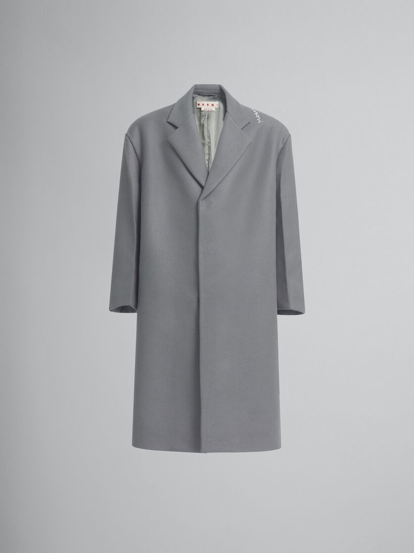 GRAY WOOL OVERSIZED COAT - 1