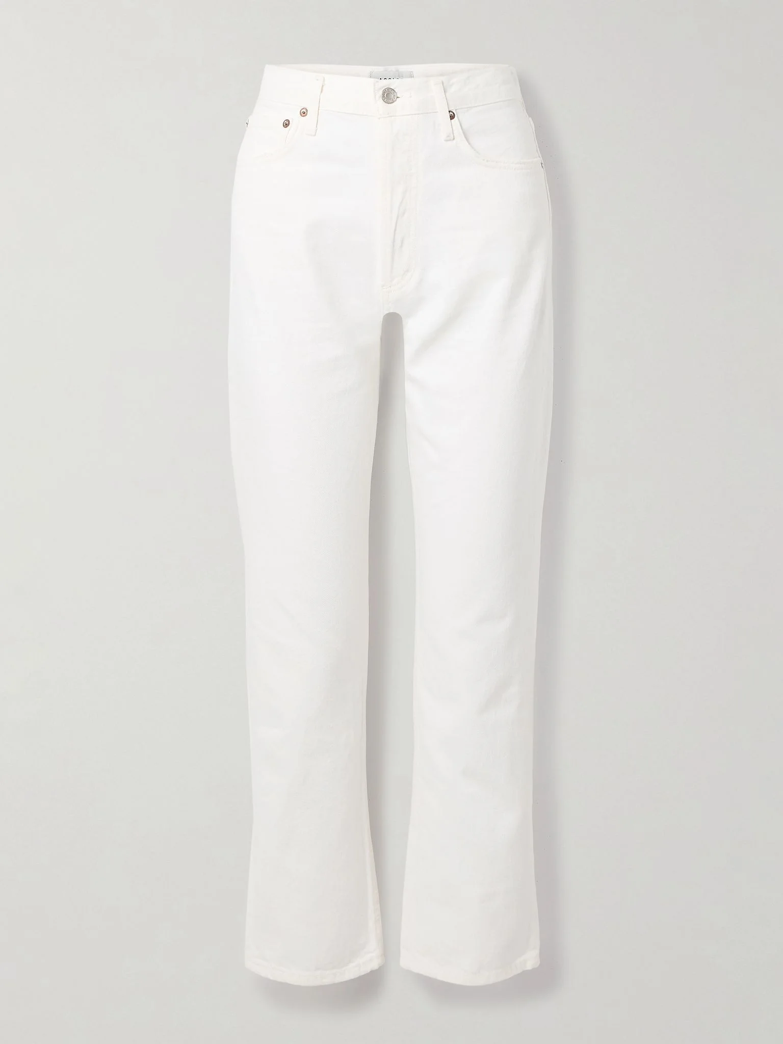 '90s Pinch Waist cropped high-rise straight-leg jeans White - 1