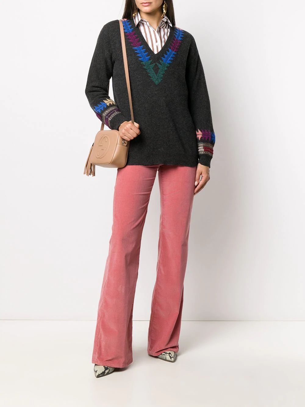 flared corduroy trousers - 2