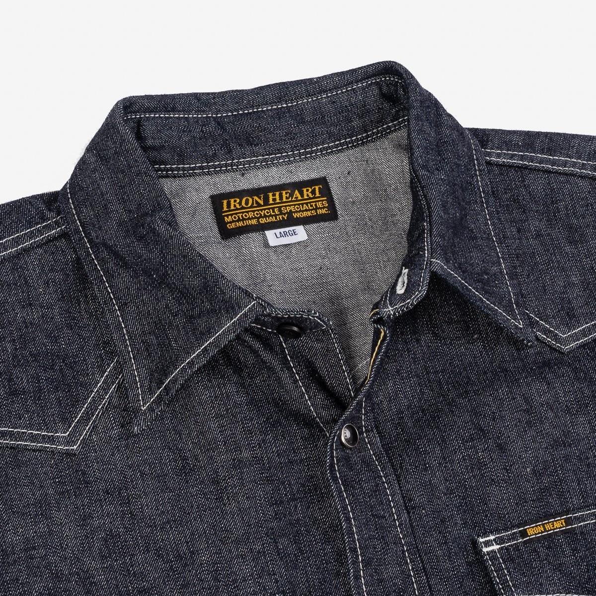 IHSH-320-IND 10oz Selvedge Denim Western Shirt - Indigo - 6