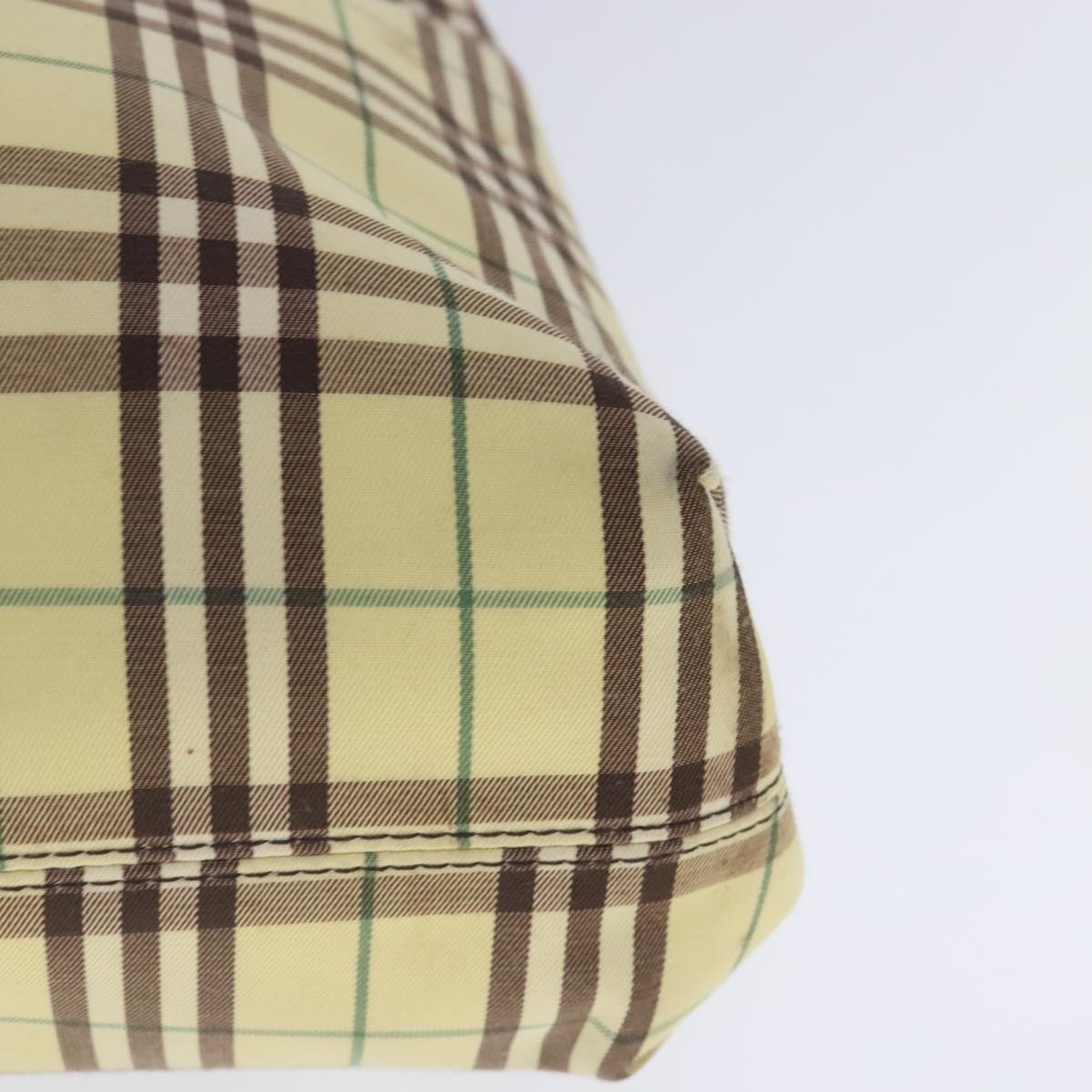 Burberry Nova Check Hand Bag Canvas Yellow Silver - 11