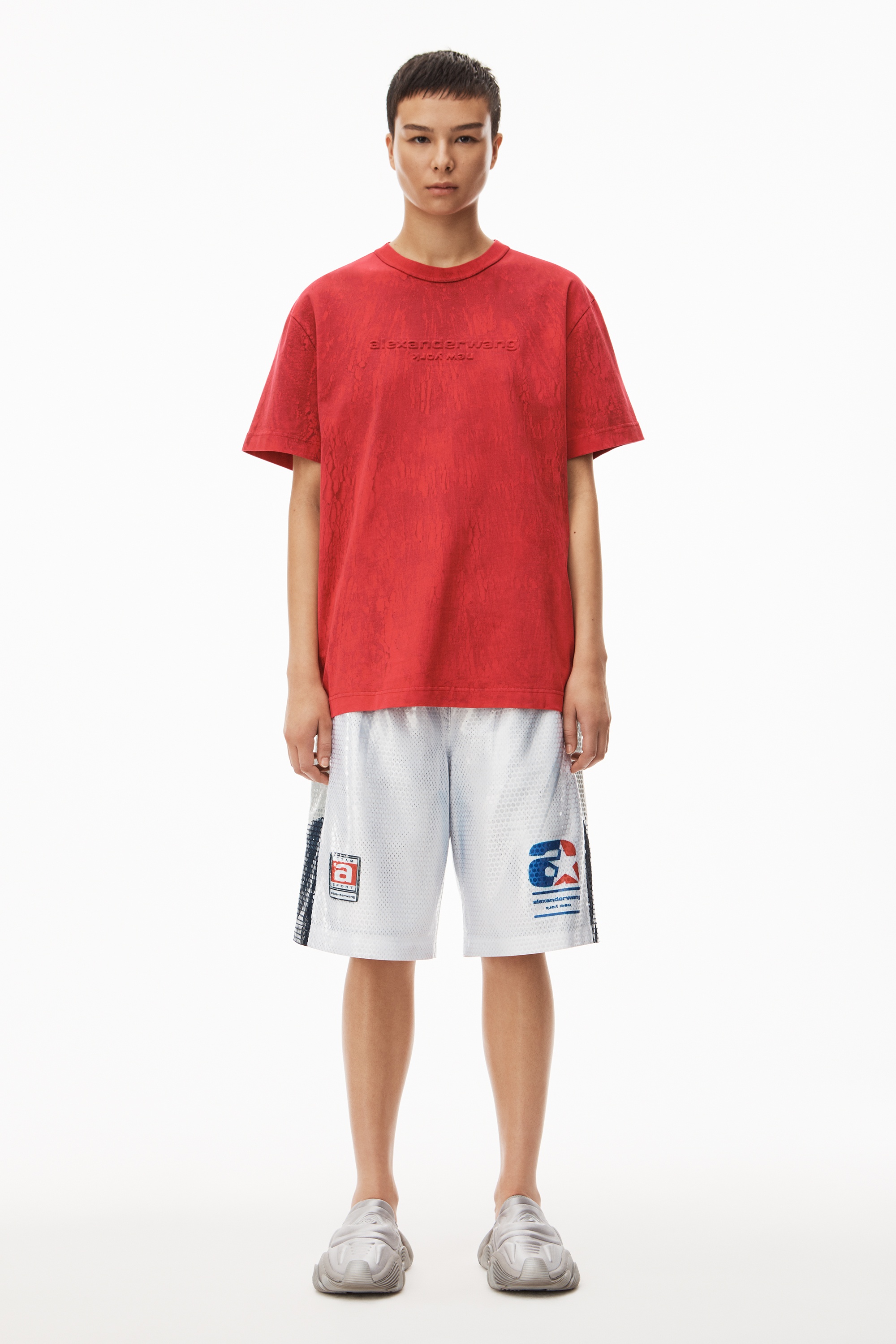 PLASTER DYED LOGO TEE IN COMPACT JERSEY - 6