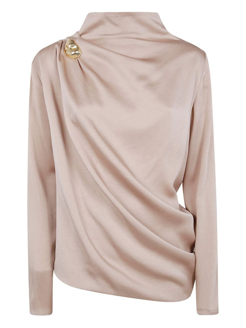 draped embellishment shirt 1