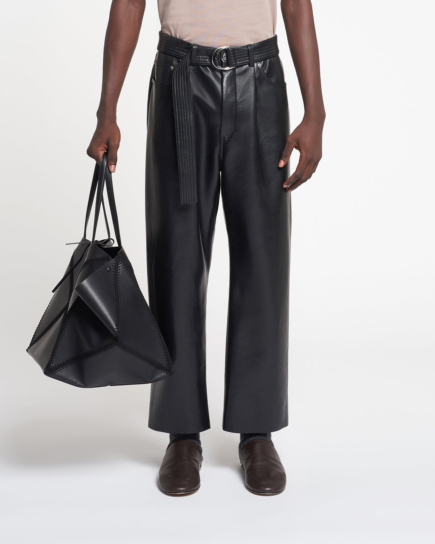 Regenerated Leather Pants - 1