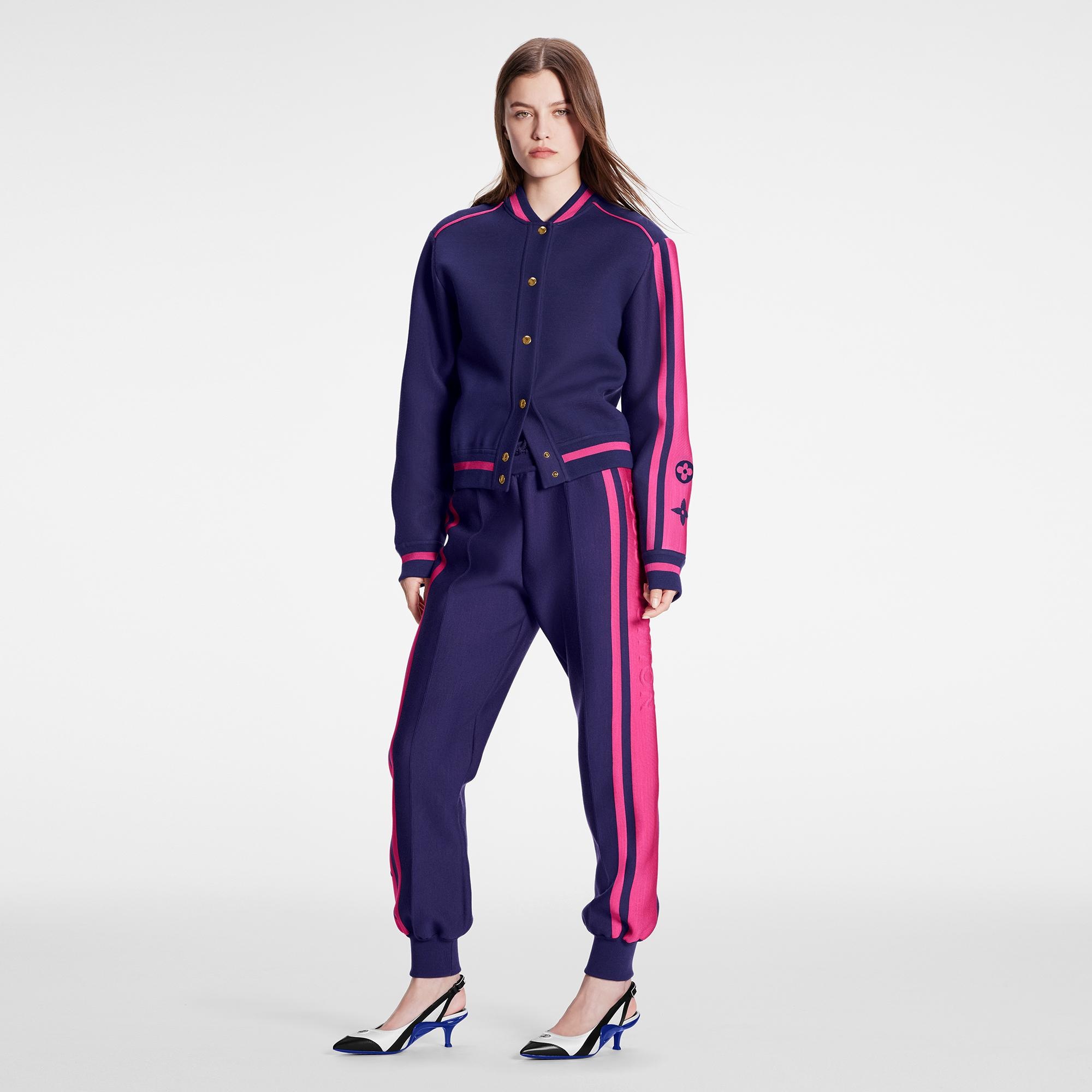 Block Knit Jogging Pants - 2