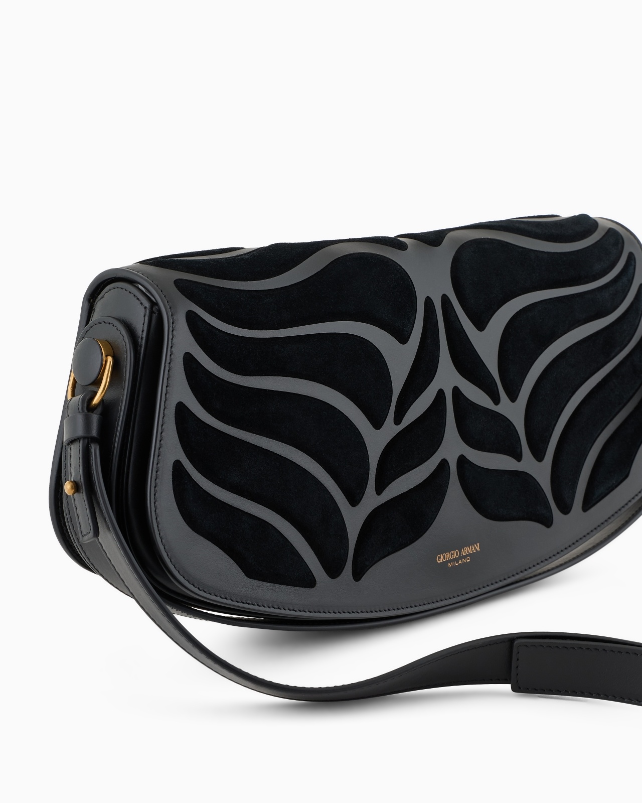 LEATHER HANDBAG WITH SUEDE INLAYS - 5