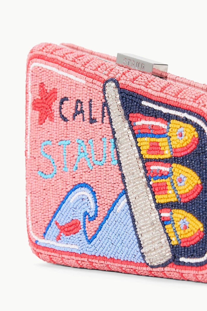 STAUD CARMELLA BEADED CLUTCH STAUDINES PINK 3