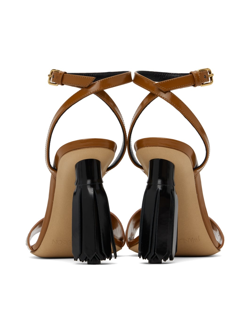 Tan Tassel Heeled Sandals - 2