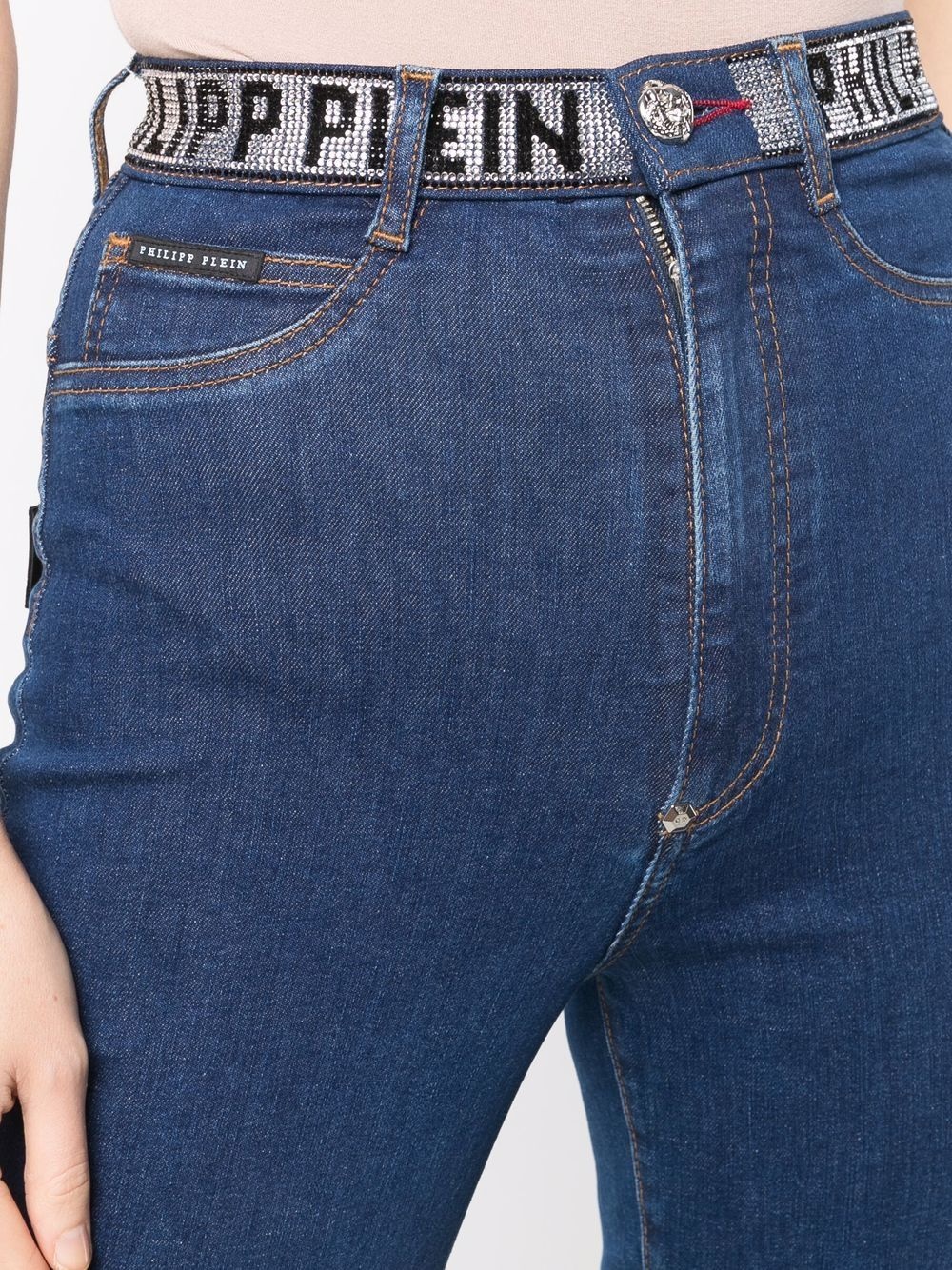 logo-embellished skinny-leg jeans - 5