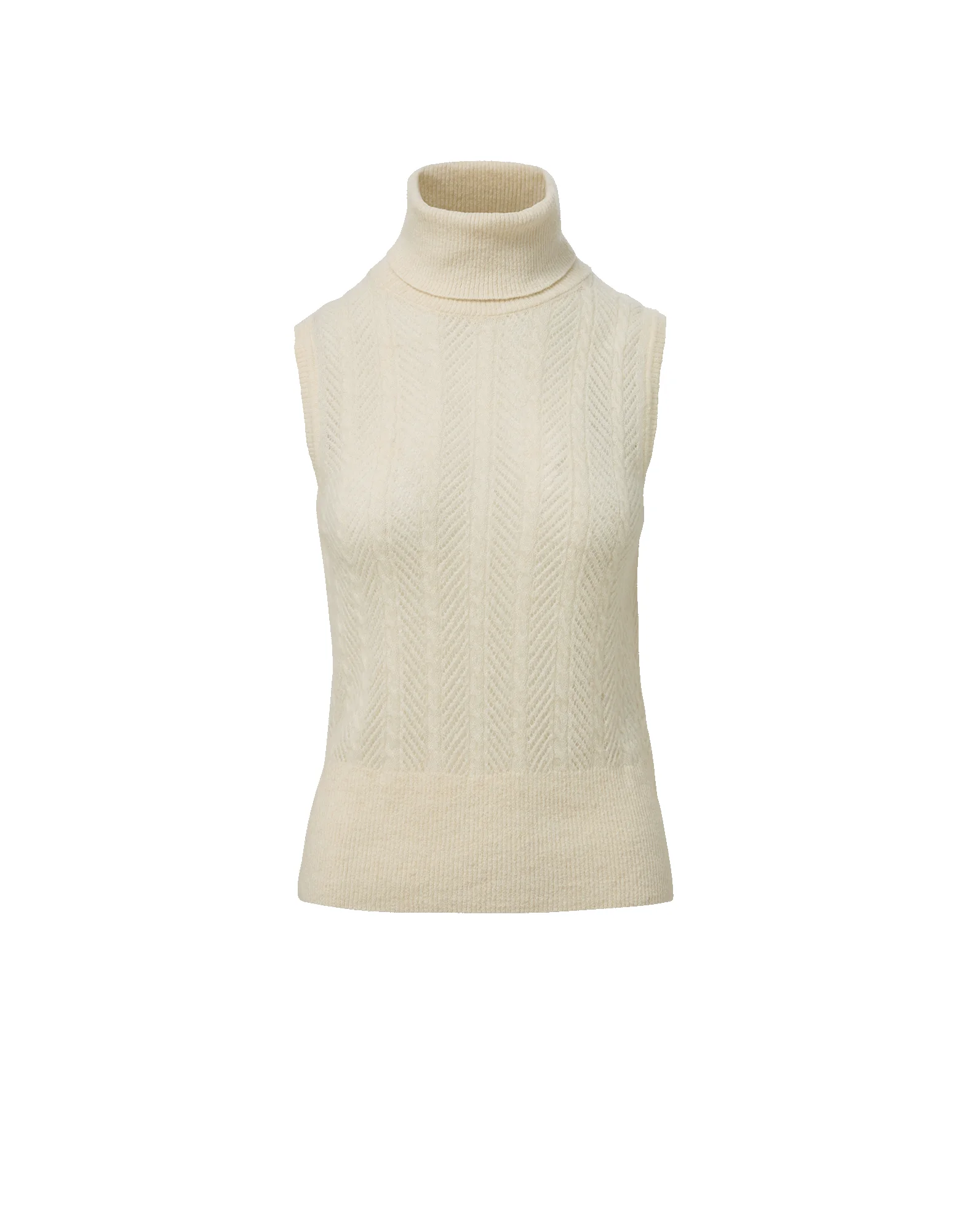 MAZZY POINTELLE SLEEVELESS SWEATER - 1