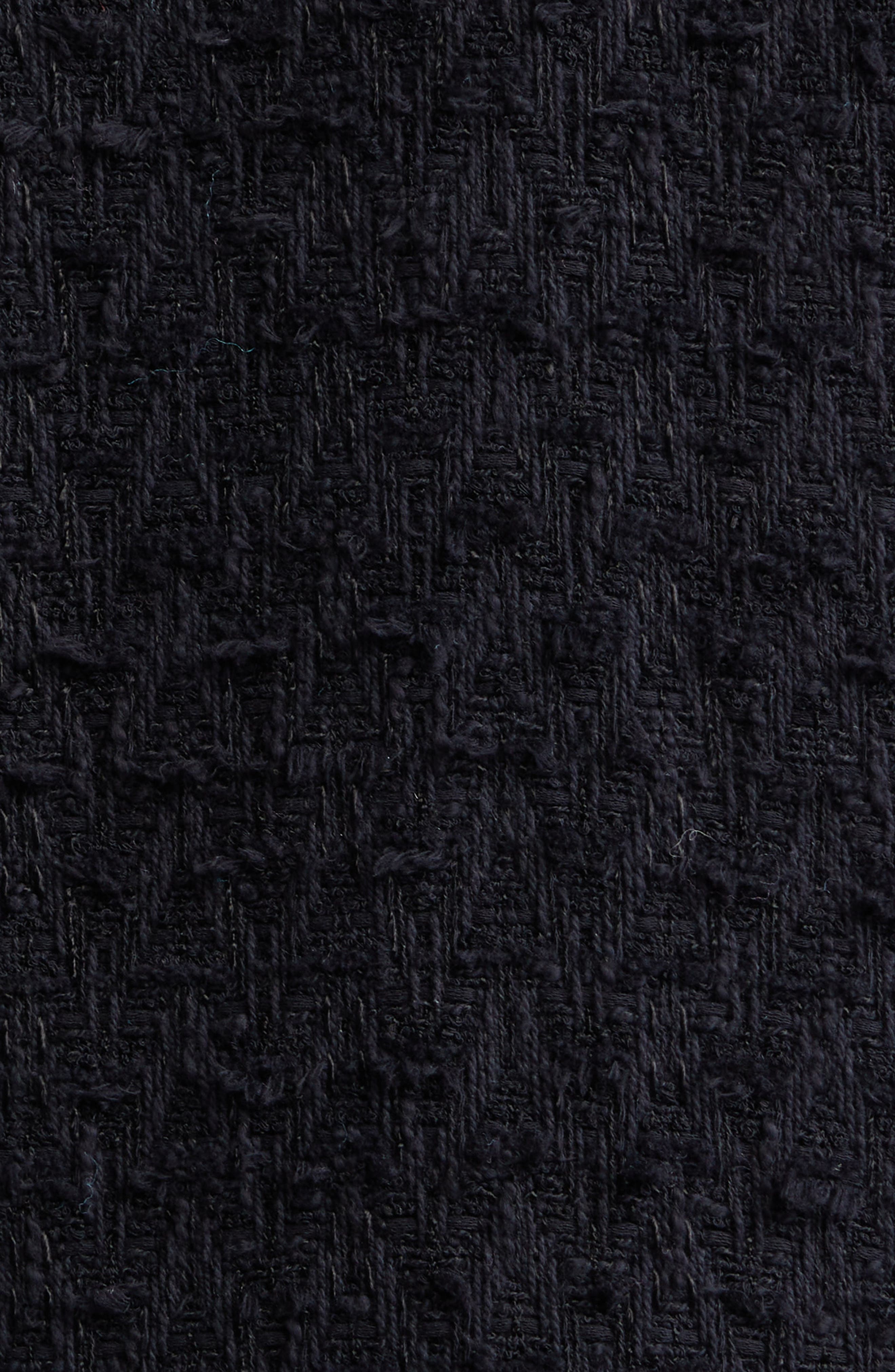 Logo Button Collarless Tweed Jacket - 6