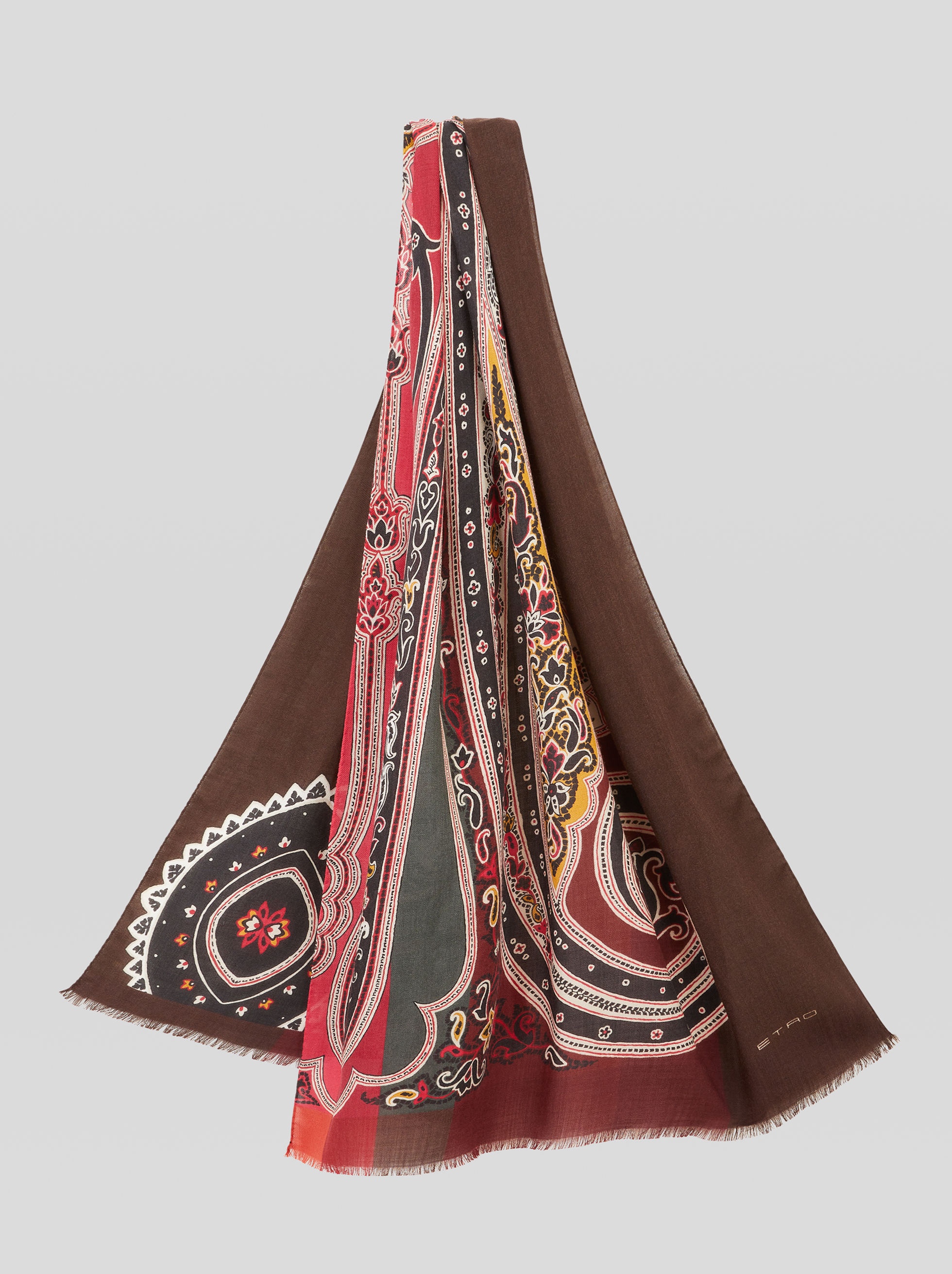 WOOL AND SILK PAISLEY SCARF - 1