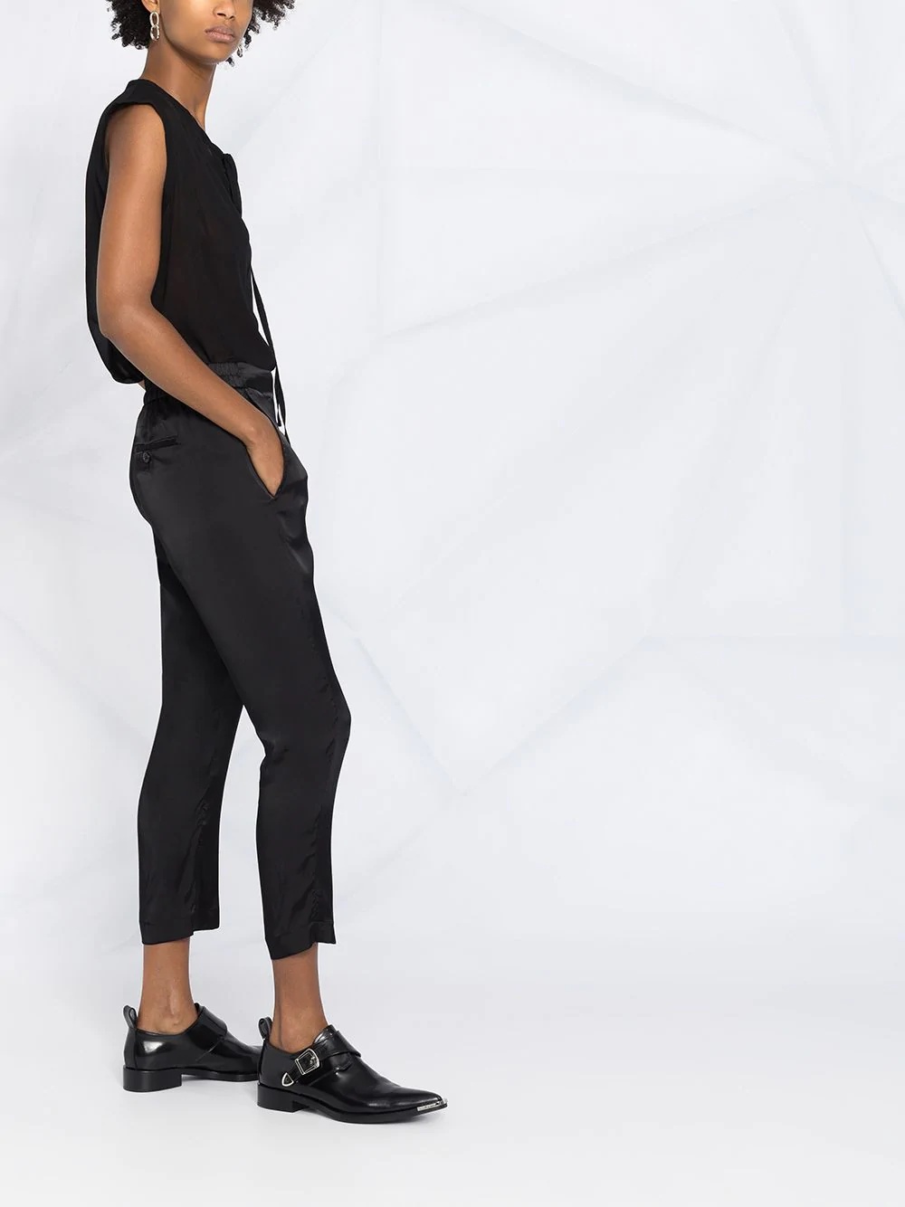 high-waisted cropped trousers - 6