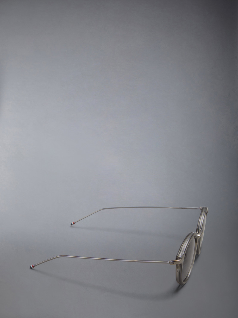 ACETATE AND TITANIUM ROUND SUNGLASSES 6