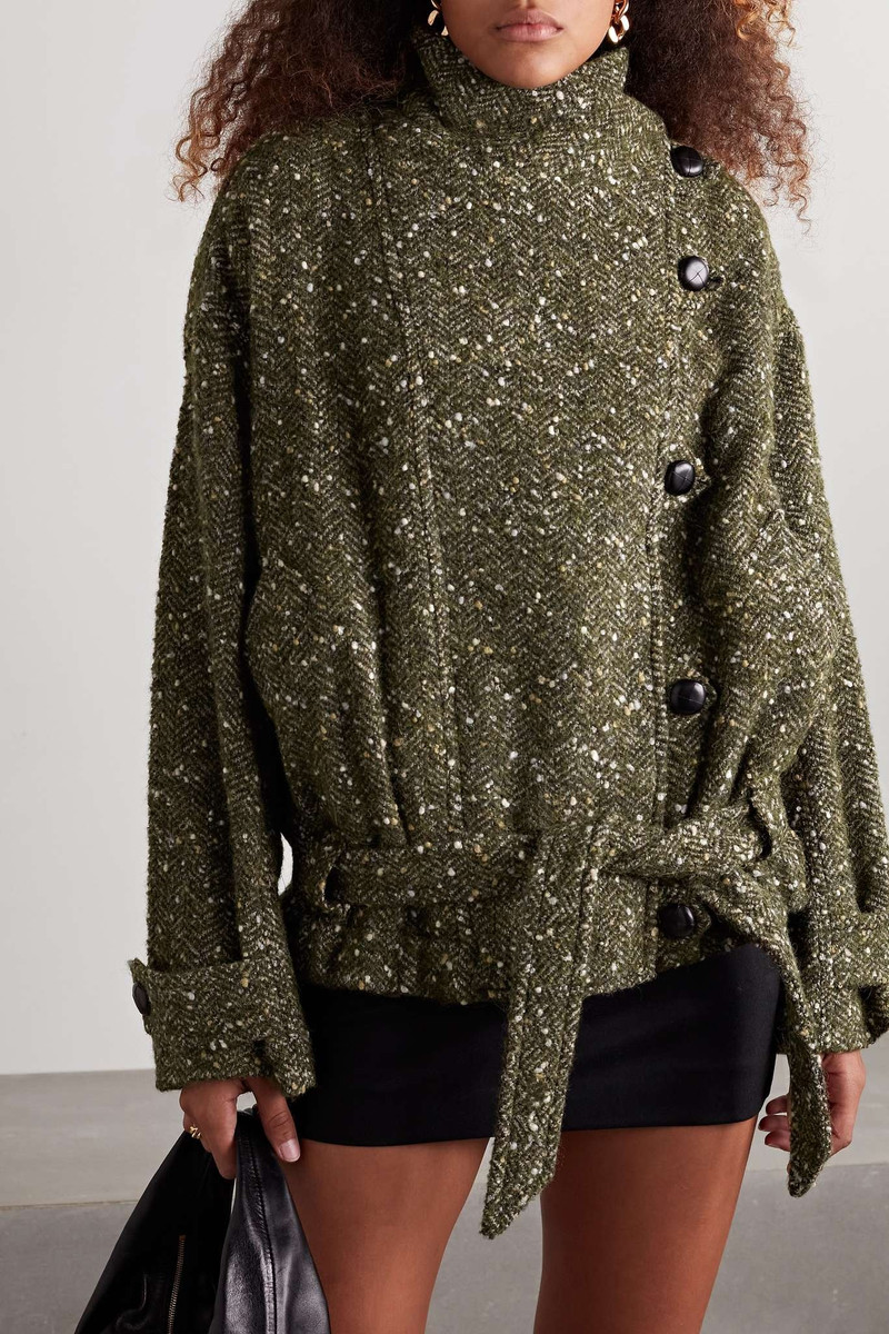 Janette belted herringbone bouclé jacket 3