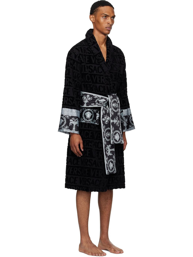 Black 'I Heart Baroque' Bathrobe 2