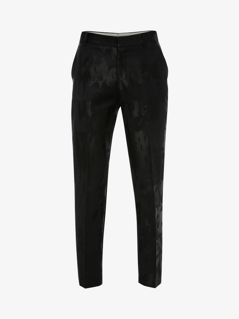 Mcqueen Graffiti Jacquard Trousers in Black - 1