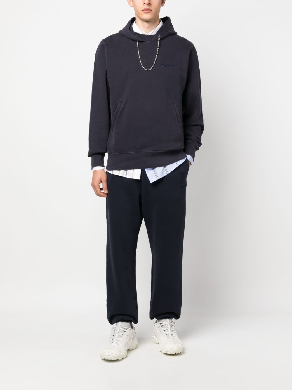 logo-embroidered cotton track pants - 3