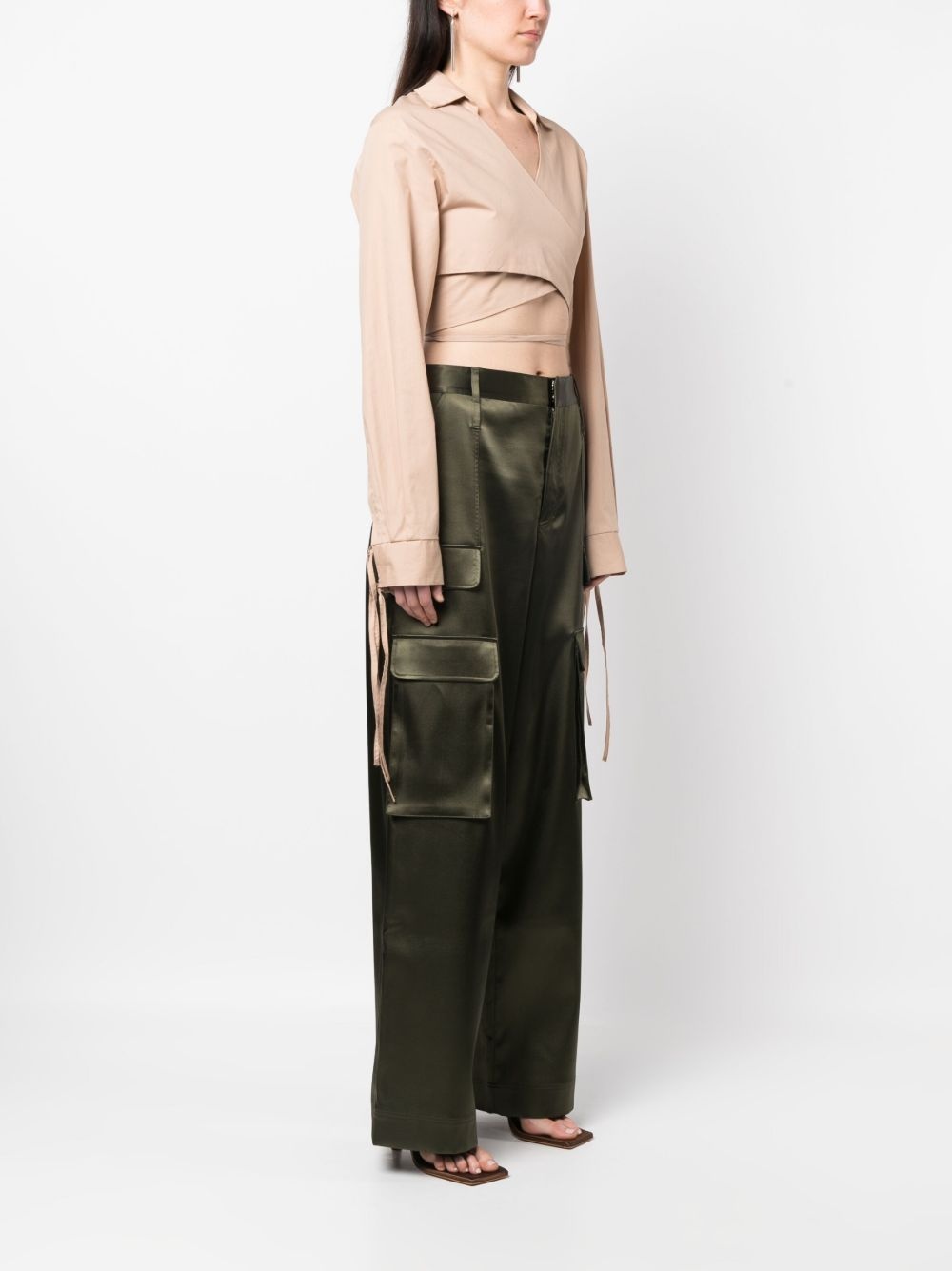 cropped wrap blouse - 3