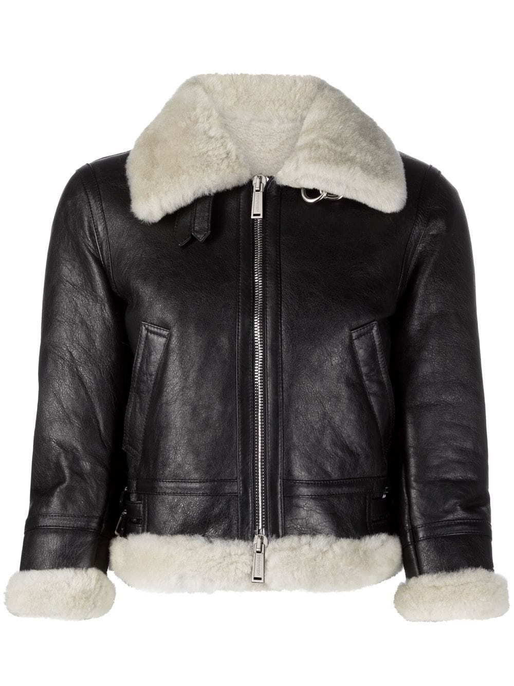 cropped shearling jacket - 1