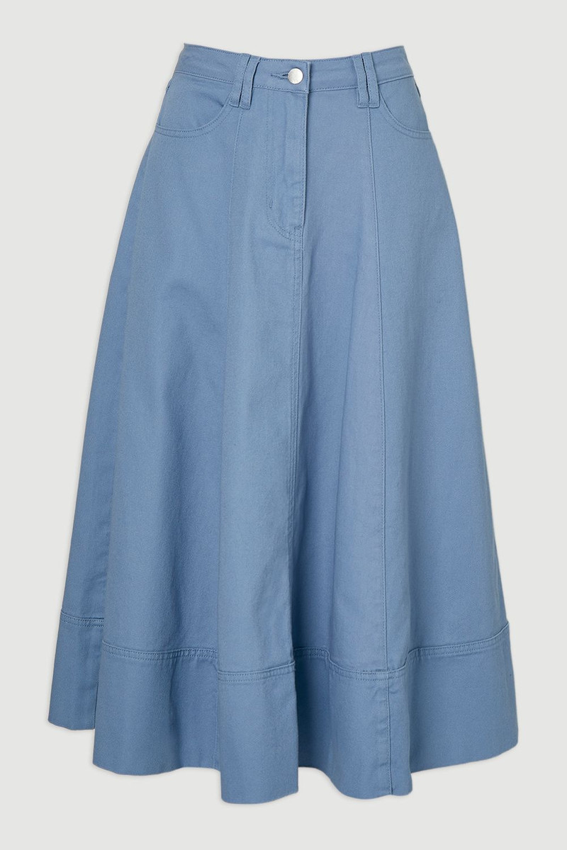 Denim 5 Pocket Midi Skirt 4