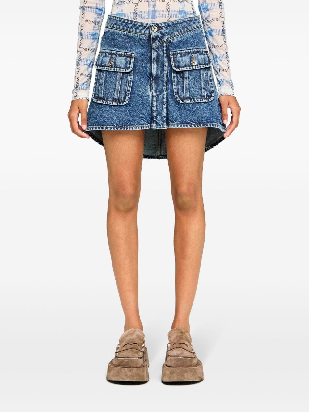 curved mini skirt - 3