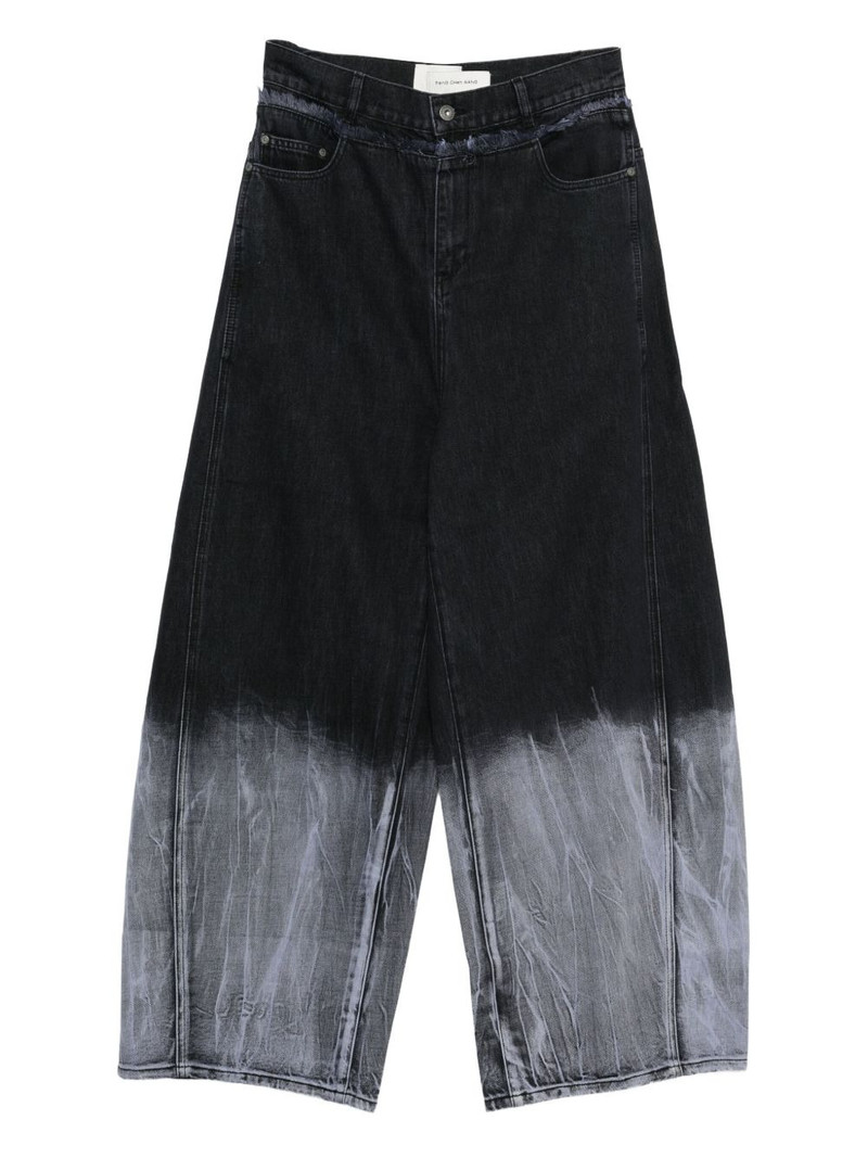 frayed dip-dye trousers 1