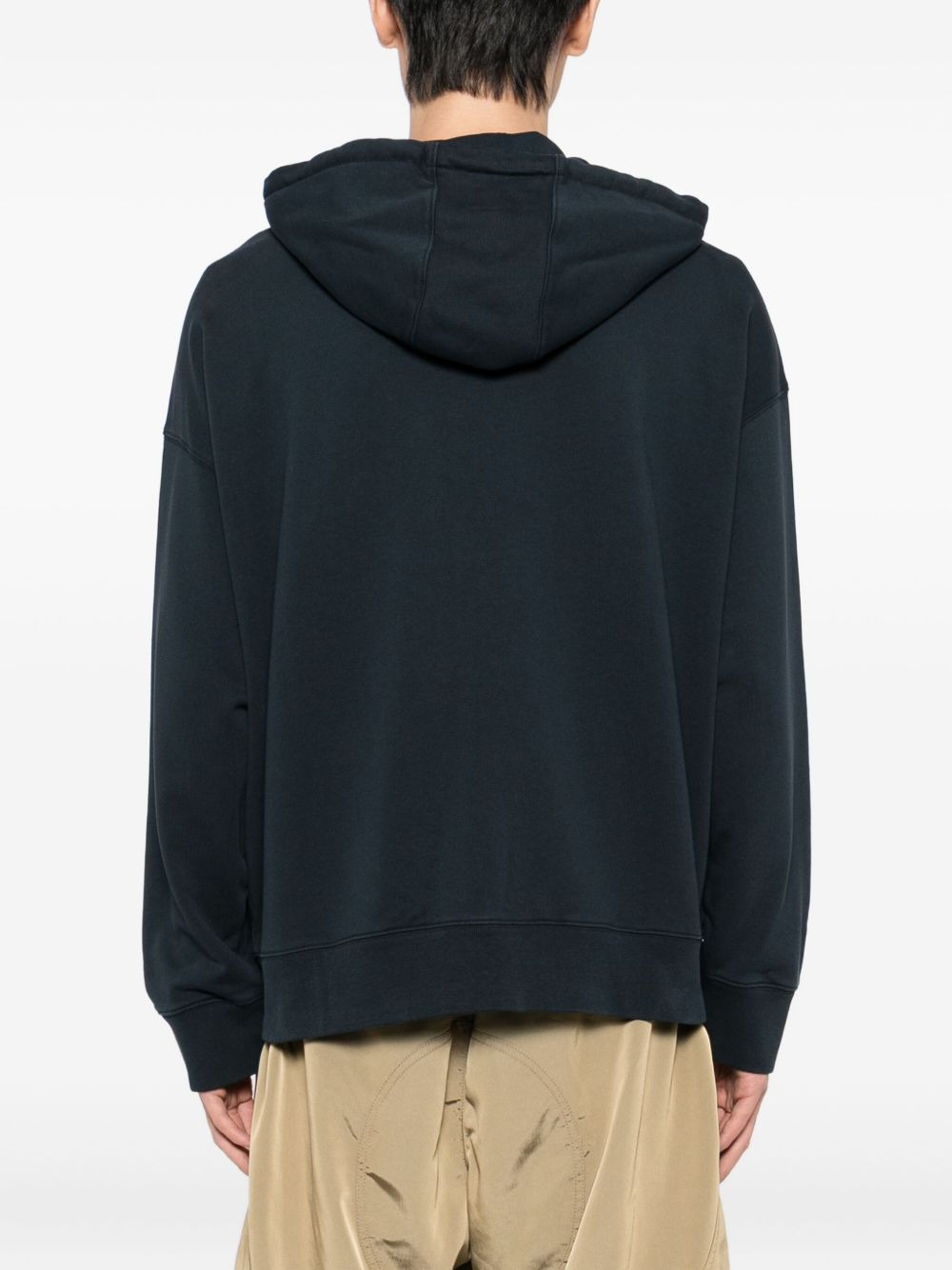 bold fox head patch zipped hoodie - 4