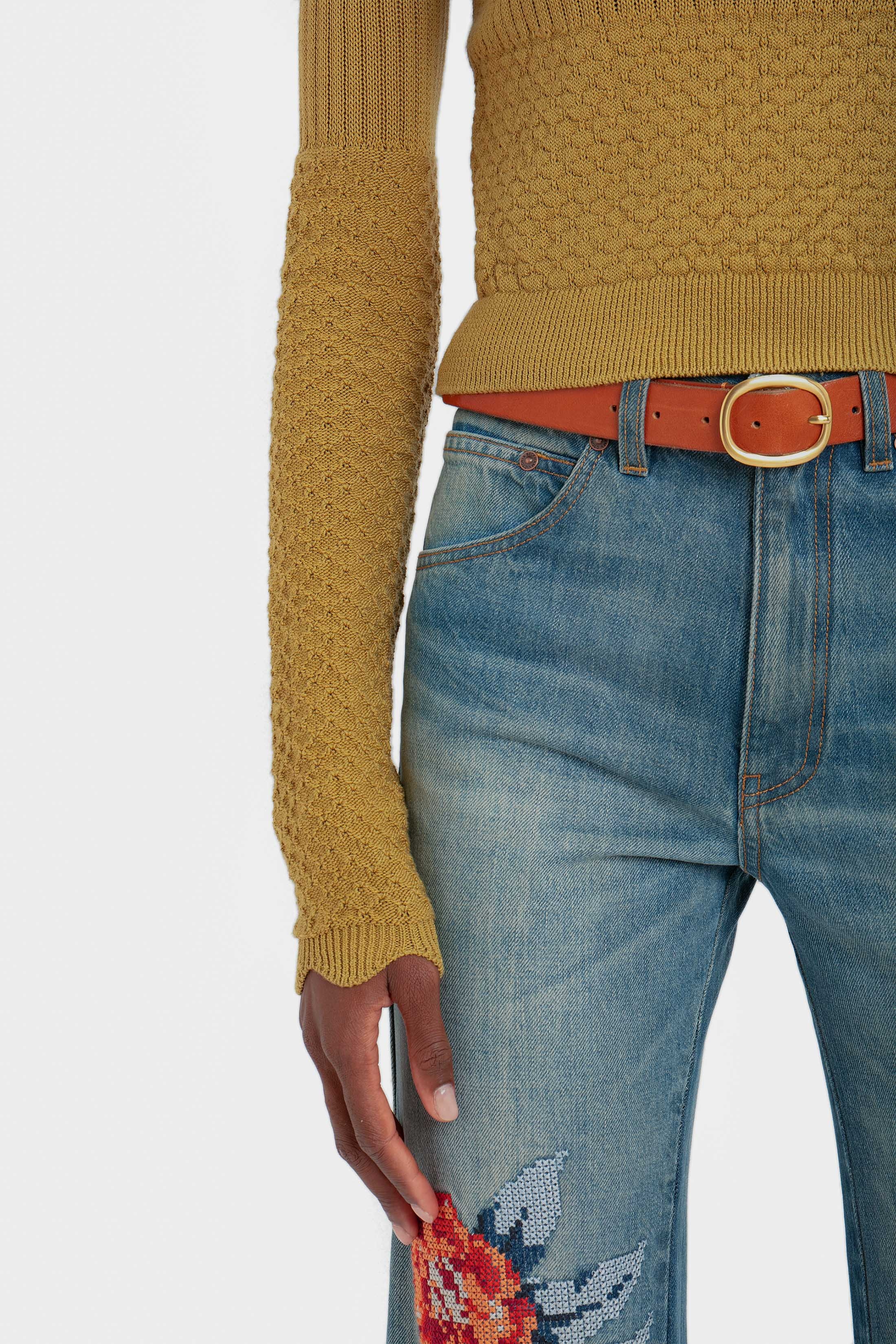 Long Sleeve Jumper In Olive - 8