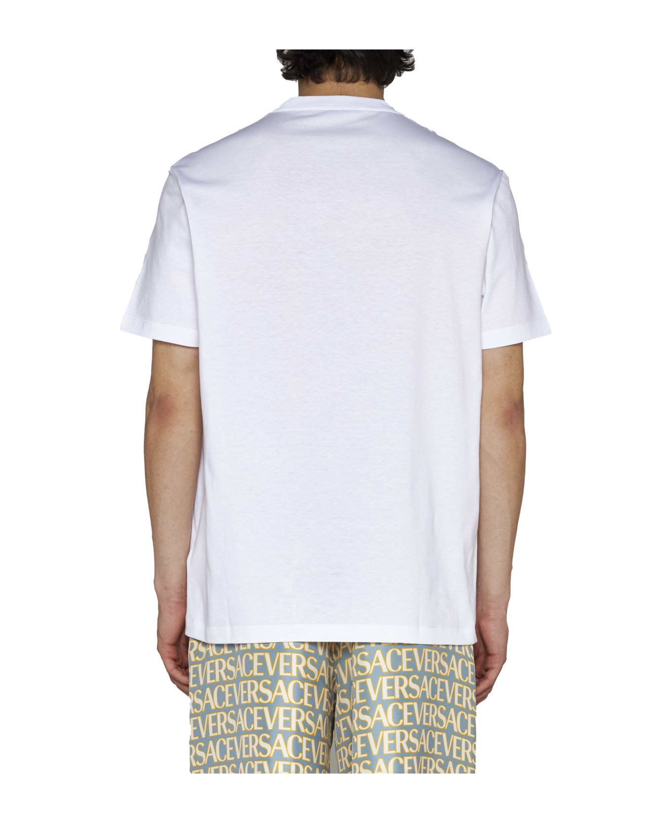 Logo Embroidery Cotton T-shirt - 4