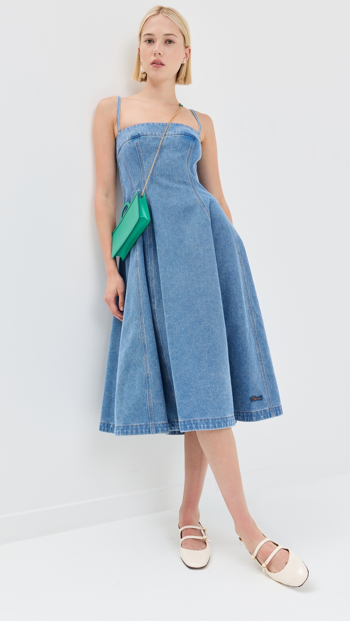 Marni Coated Denim Balloon Dress | shopbop | REVERSIBLE