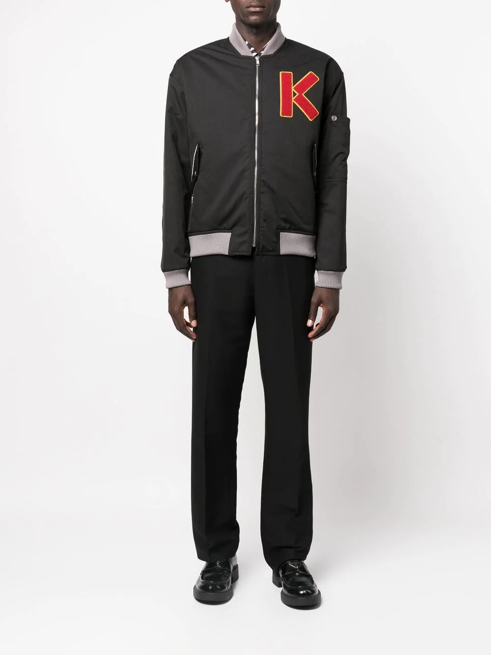cotton embroidered-logo bomber jacket - 2