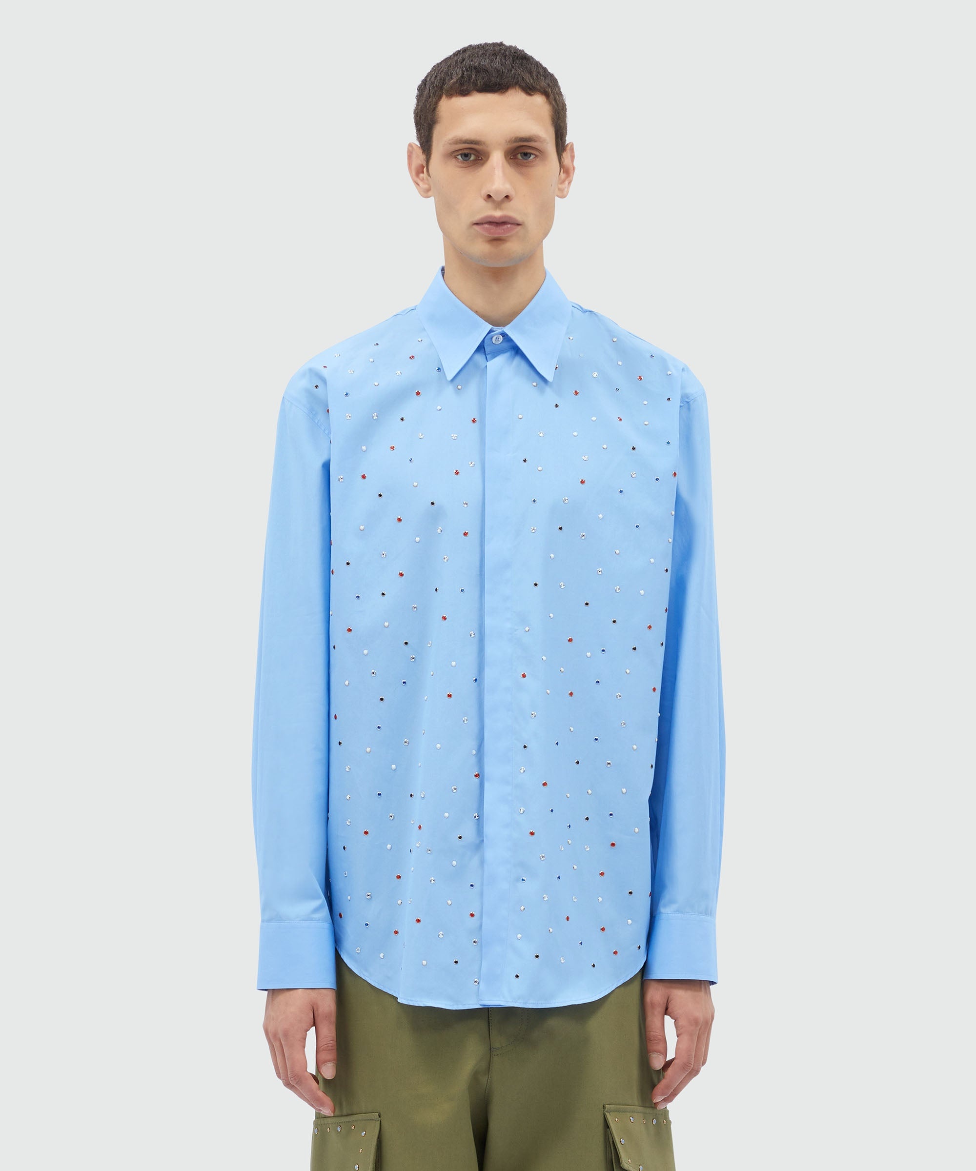 Organic cotton shirt with multicolor studs - 2