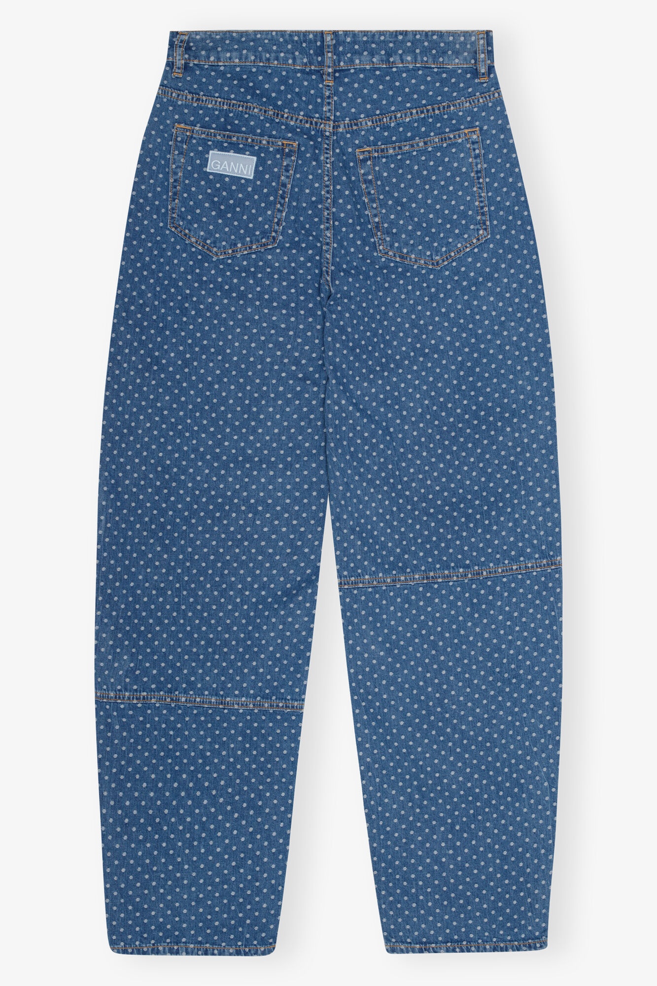 BLUE JACQUARD DENIM STARY JEANS - 6