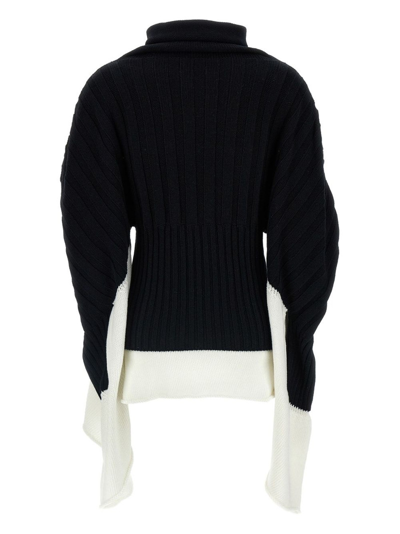 ISSEY MIYAKE asymmetric ribbed turtleneck jumper outlook