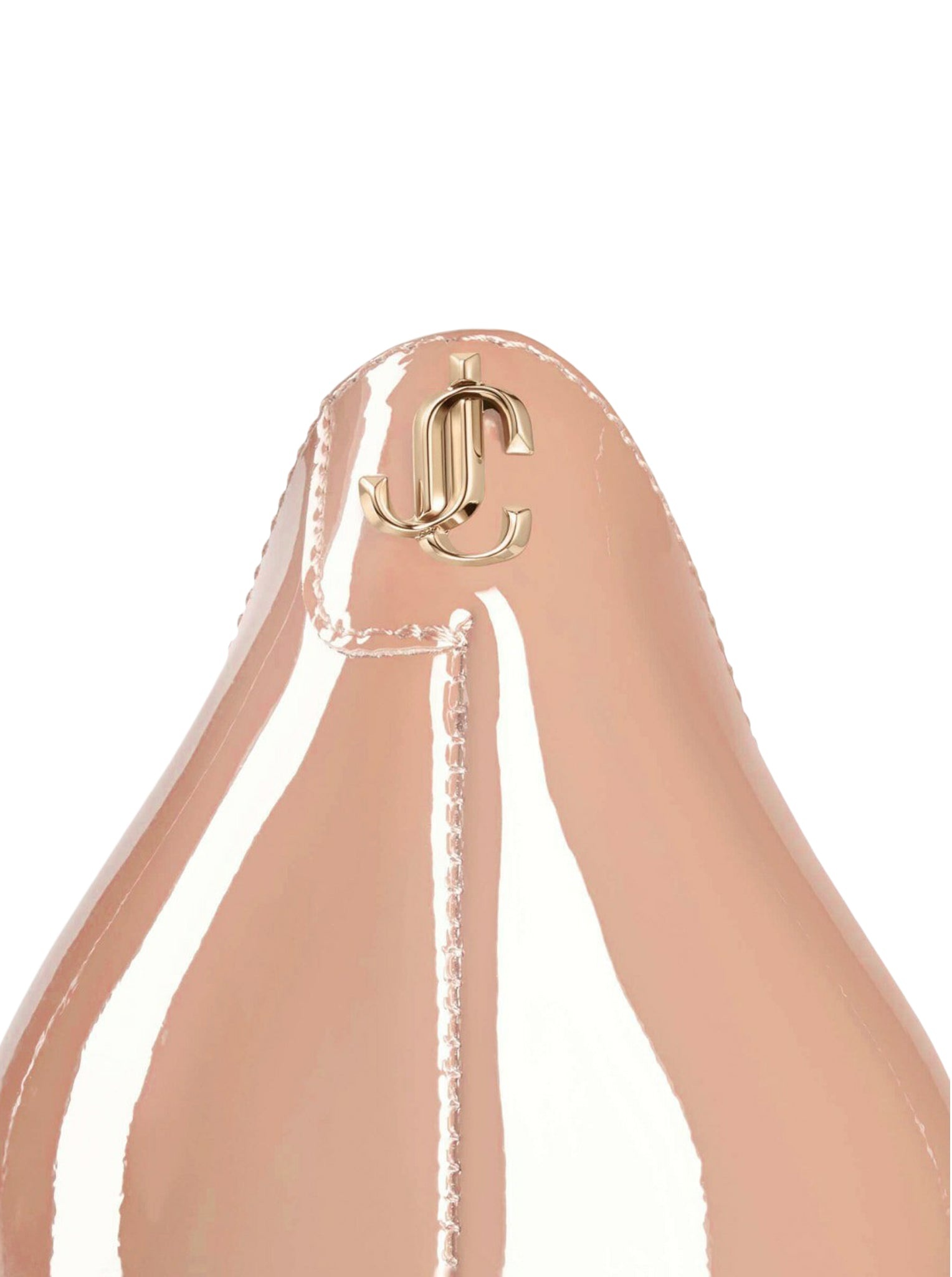 PATENT LEATHER POINTY TOE PUMPSS WITH JC EMBLEM - 4