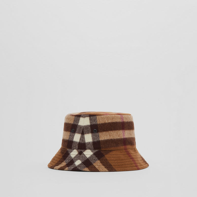 Exaggerated Check Wool Bucket Hat 6