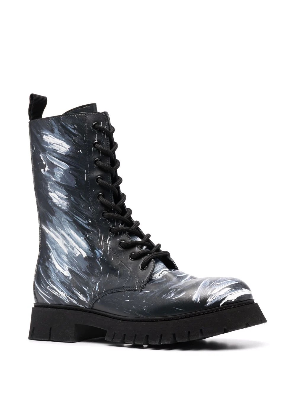 paint-splatter combat boots - 2