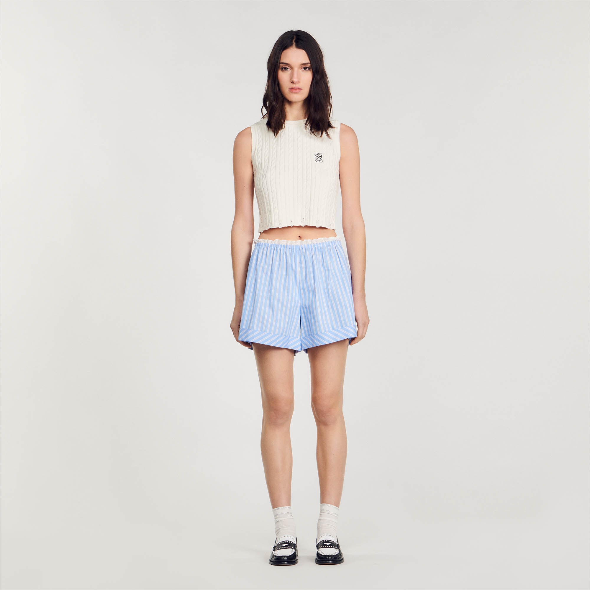 WIDE-LEG COTTON SHORTS - 3