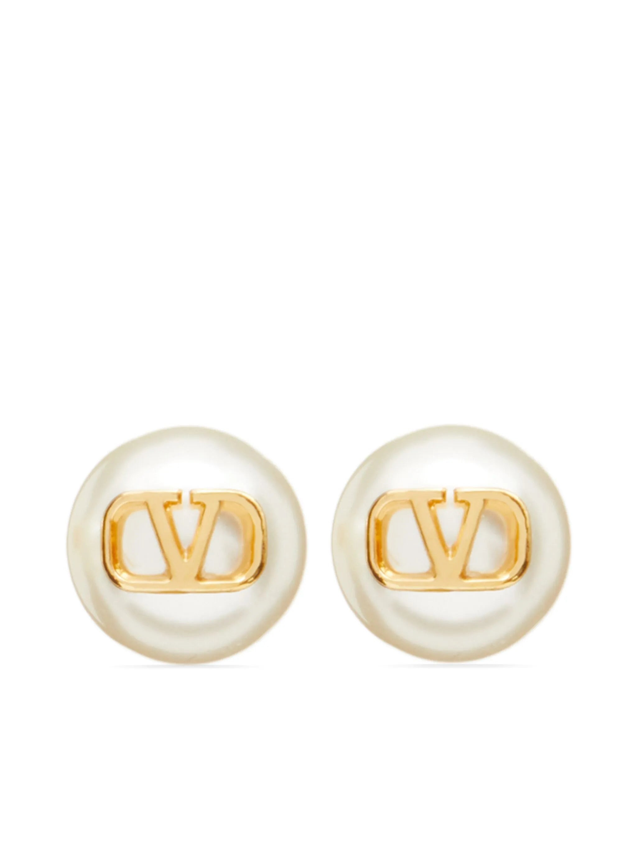 VLogo Signature pearl stud earrings - 1