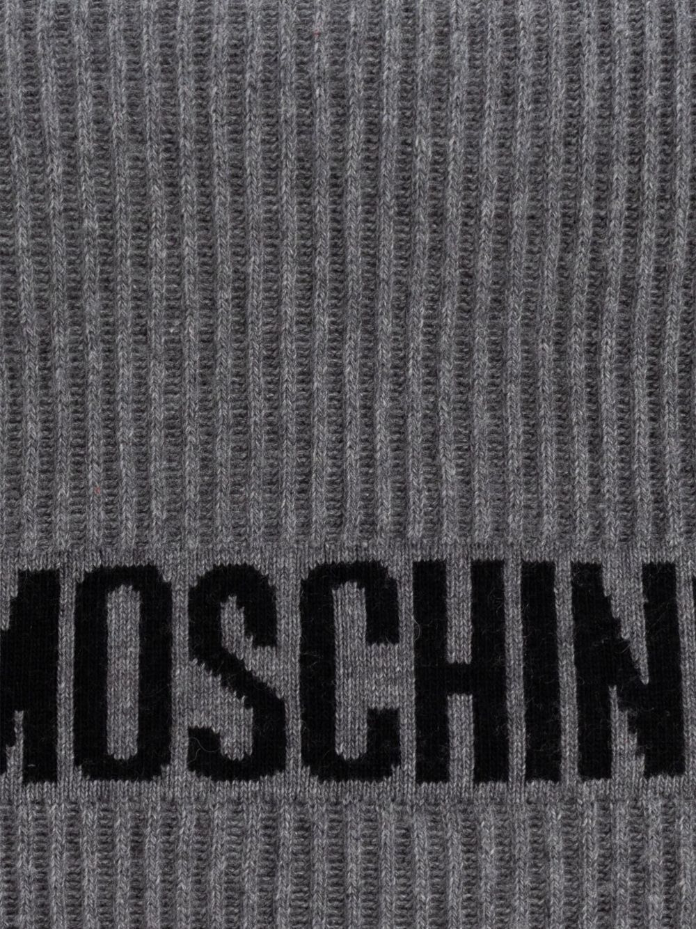 intarsia knit logo ribbed scarf - 2