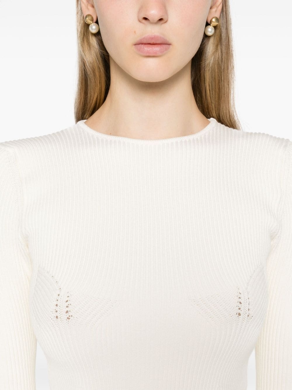 long-sleeve ribbed jumper - 4