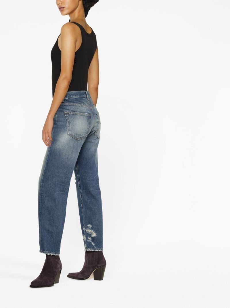 distressed high-waist jeans - 3