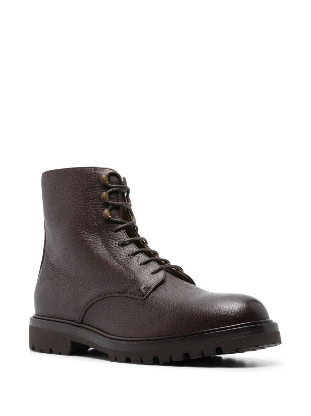 round-toe leather ankle boots - 2